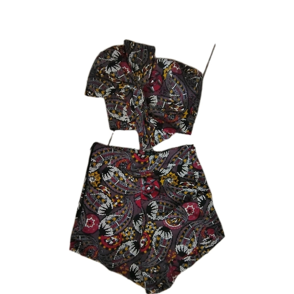 New Floral Strapless 2pc Shorts Set